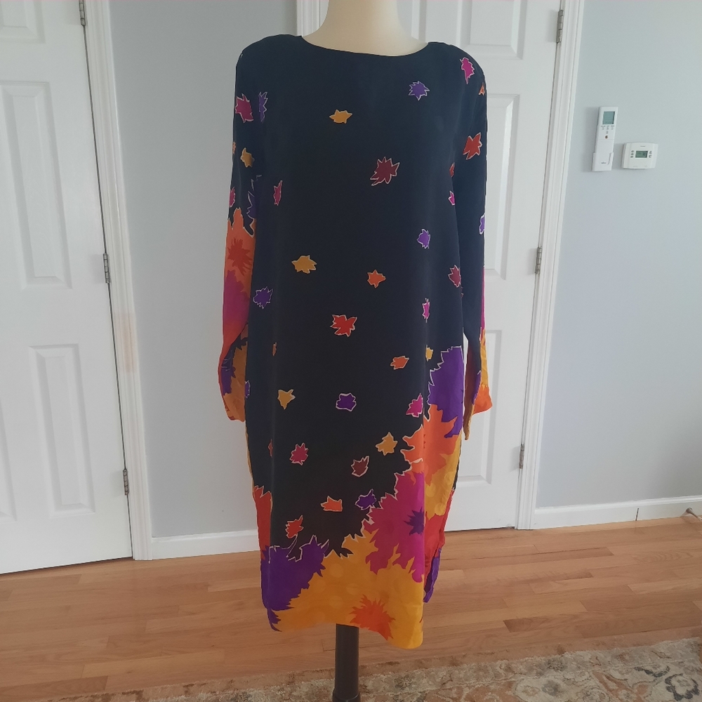 Vintage 80's silk midi dress
